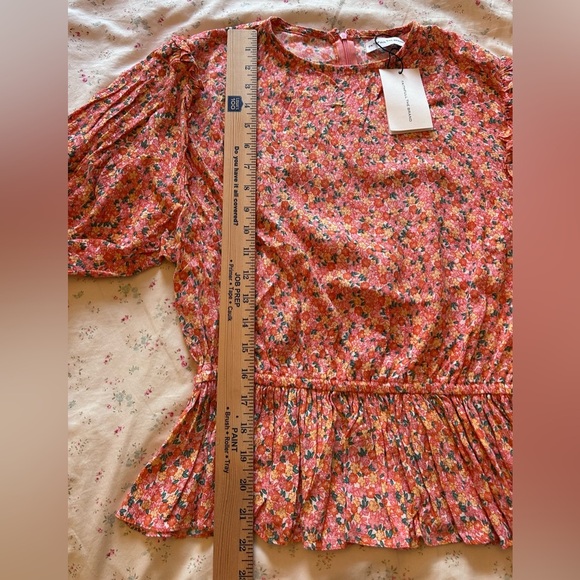 Faithfull the Brand Caleta Ruffled Floral Peplum Top Size Large NWT - Picture 9 of 10